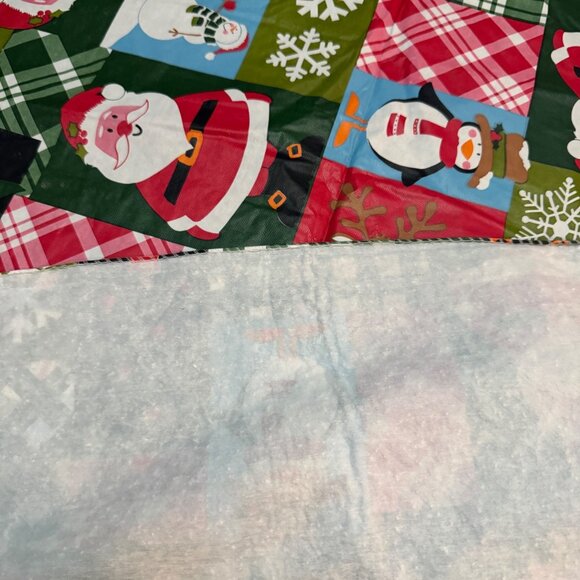 Christmas Vinyl Tablecloth Santa & Snowman Design 78x60 Rectangle Holiday Decor - Picture 7 of 7